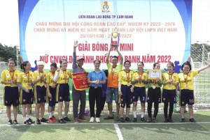 Liên đoàn Lao động TP. Cam Ranh: Tổ chức Giải bóng đá mi ni nữ công nhân viên chức lao động